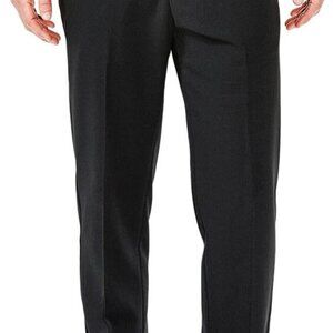 Haggar Mens Classic Fit Cool 18 Performance Pants With No Iron Comfort Waist Bla